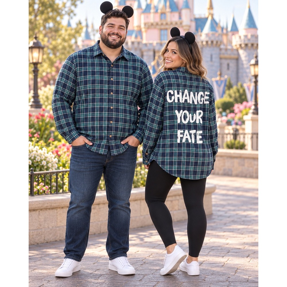 Disney x Cakeworthy Unisex XXL Brave Merida Change Your Fate Plaid Flannel